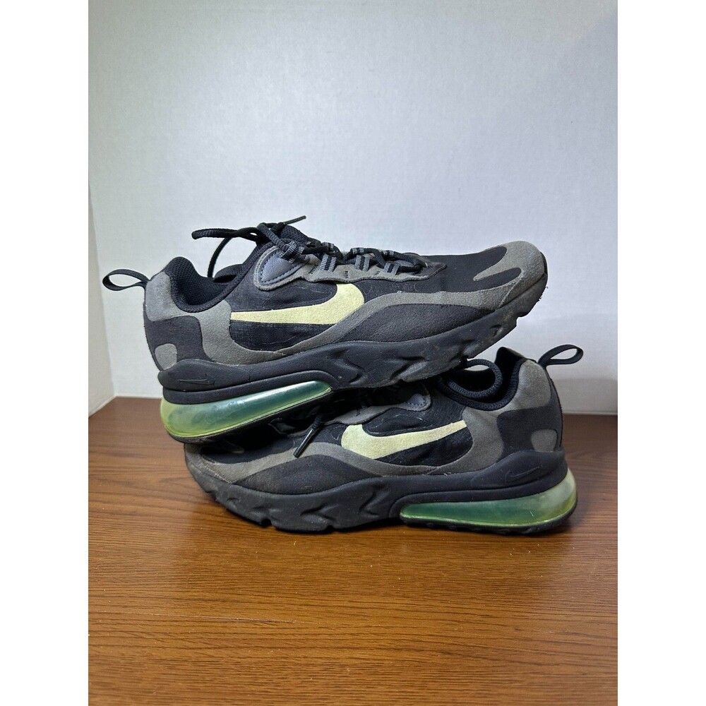 Nike Air Max 270 React Black Barely Volt Kid's 7Y Women's 8.5 Shoes/Sneakers